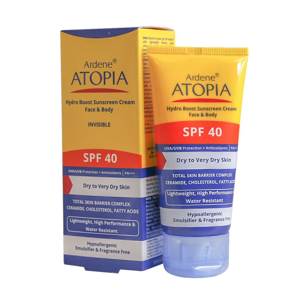 آتوپیا کرم ضد آفتاب بی رنگ پوست خشک 50 گرم SPF40