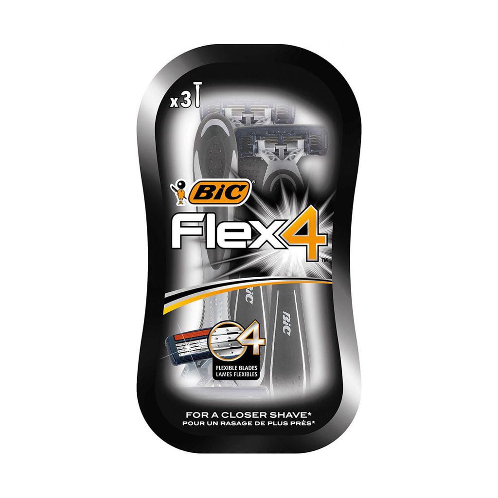 بیک خود تراش4 تیغه 3 عددی مدل FLEX4 برند BIC