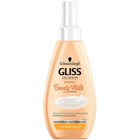 گلیس شیر مو بیرون حمام 150 میل موهای آسیب دیده نارنجی GLISS Beauty Milk